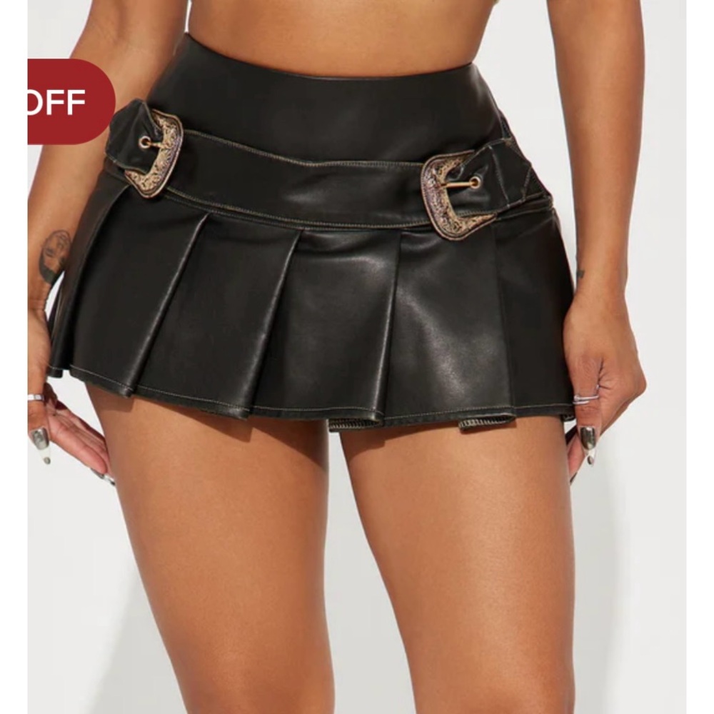 Black Leather Mini Skirt